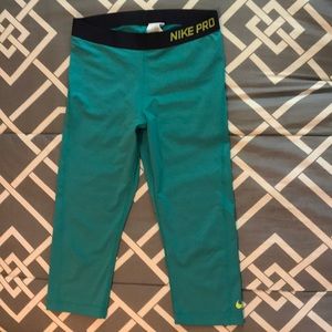 Teal Nike Pro Leggings